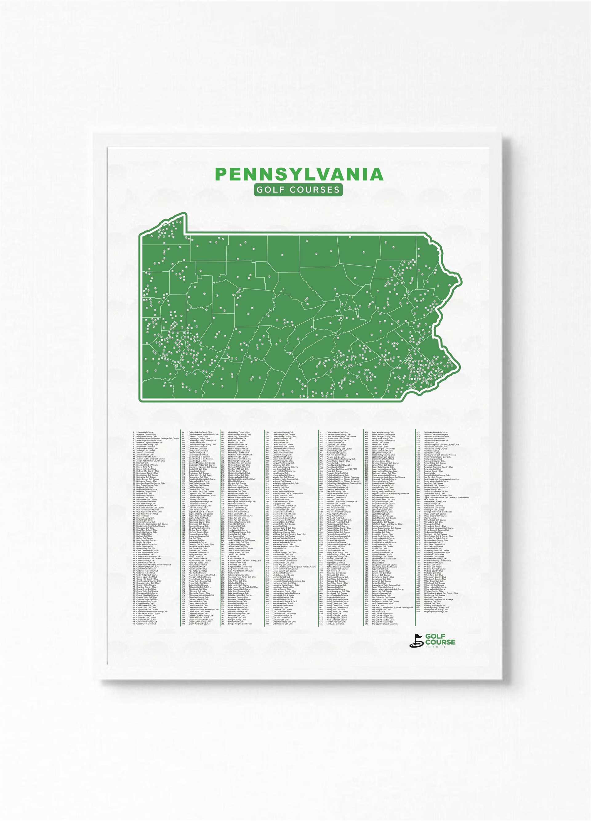 Best public golf courses in pennsylvania map