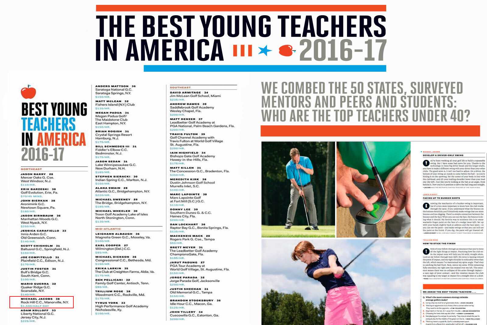 Best young teachers in america golf digest